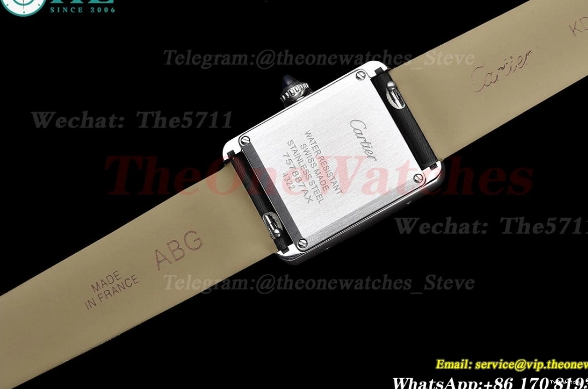 On Small Diamond Tank Bezel Quartz Must Strap Satin Black K11F 0419